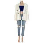 SABINA MUSAYEV Henry Oversized Twill Jacket, Off White, Small White Photo 9