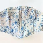SheIn Blue and White Floral Print Corset Tube Top Women's Size M Fine China Photo 0