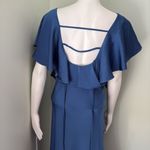 Anthropologie  Sachin & Babi Ruffled Maxi Dress V-Neck Flutter Sleeves Blue 8 Photo 9
