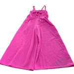 Adam Lippes Jumpsuit Womens 6 Pink Twill Wide Leg Tie Back‎ Barbiecore Photo 5