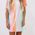 Hazel and Olive  Sequin Rainbow Mini Dress Photo 0