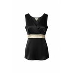 Isaac Mizrahi Silk Tank Top S Black Satin Bow Back Sophisticated Glam Luxury Photo 2