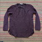 Rebecca Taylor MAROON SILK LONG SLEEVE BLOUSE Photo 4