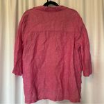 Tahari  Linen Shirt Blouse Women's Plus Size 1X Pink Top Mother Of Pearl Buttons Photo 8