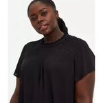 Torrid Georgette Lace Inset Blouse Black Chiffon Short Sleeve Top High Neck 2X Photo 2