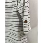 NWT Dotti Baja White Gray Striped Cotton Button Up Dress Swim Cover Photo 5