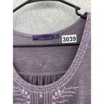 prAna  Women's Pull Over Shirt Dress Dropped Waist Purple Size Small Embroidered Photo 12