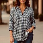 ZARA  Black & White Flannel Check Shirt XS Photo 0