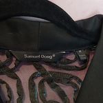 SAMUEL DONG BLACK TEAL ROSETTE FLORAL SHEER DRESS JACKET MEDIUM Blue Photo 10