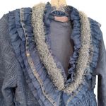 Pretty Angel Ruffle Sequin Linen Tunic Womens Small Blue Fairy Boho Hippie Gypsy Photo 1