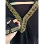 Lucky Brand Tunic Black Gold Beaded Embroidered Size S Cotton India Photo 1