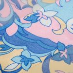 Vintage 80s Blue & Pink Metallic Floral Scarf Wraps Photo 5