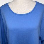 Blair  Blue 3/4 Sleeve Pullover Top Button Pocket Detail Petite Medium Photo 1