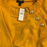 Talbots NWT! Ruffle Trim Raglan Sweatshirt with gold button accent Size XL Photo 2
