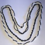 Elegant Black and White Seed Bead Beaded Boho Necklace Photo 0