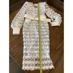 Zhivago It's Over Dress Midi tassle lace long sleeve formal cocktail dress US 4 White Photo 1