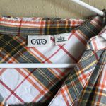 Cato Plaid quarter sleeve & belt tie button down shirt Photo 1
