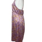 Hippie Rose NWT  Women's Floral Print Calf Midi satin slip Dress Purple L Photo 5