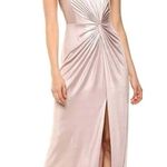 Adrianna Papell Pink Metallic Slit Evening Gown Photo 8