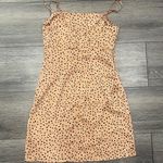 Garage Beige Leopard Cheetah Print Satin Slip Dress Size XXS Photo 2