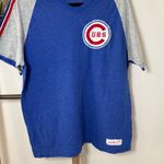 Mitchell & Ness Mitchell Ness Chicago Cubs Baseball V Neck Raglan T Shirt Womens XL Blue Gray Photo 3