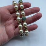 Artisan  made set of 2 green zebra Jasper stretchy bracelets Photo 1