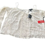 Forever 21 NWT Long Sleeve Off Shoulder Cami Top Blouse Shirt White Small Photo 0