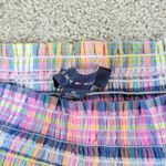 Tommy Hilfiger Smocked Plaid Top Womens XL Pink Puff Sleeve Cropped Peplum New Photo 1