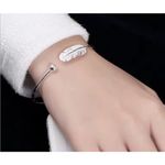 Boutique NEW Feather Cuff Bangle Bracelet 925 Sterling Silver Adjustable Photo 4
