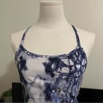 Lululemon Power Y Tank Top in a white and blue tie-dye pattern EUC Size 6 Photo 2