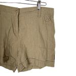 AB Studio  Womens Size 4 Casual Beige Shorts Linen Blend Lightweight Side Pockets Photo 1