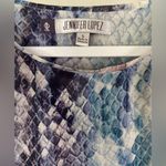Jennifer Lopez Women’s Pleated Chiffon Flowy Snake Print Blouse Sz S Blue/Purple Photo 2