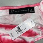 New York & Company NWT Size XL Pink & White Tie Dye One Piece Shorts Romper Photo 3