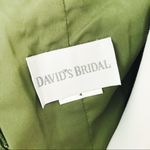 David's Bridal Vintage Y2K Strapless Taffeta Bubble Hem Dress in Chartreuse | Size 4 Photo 6