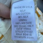 Trina Turk  bubble hem‎ skirt White Yellow gold  floral cotton silk blend mini 2 Photo 3