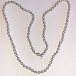 Trifari  Vintage Elegant Pale Gray Faux Pearl Beaded Boho Necklace Photo 1