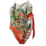 Trina Turk One Piece Reversible Swimsuit Costa de Prata Bandeau Size M/L Resort Photo 3
