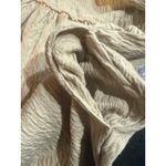 Free People  Textured Gauze Babydoll Tunic Top Beige XS Smocked Button Back Photo 3