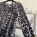 Oversized High Low Leopard Print Tunic Top Asymmetrical Layered Ruffle Modest Black Photo 4