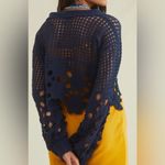 Anthropologie Navy Crochet Eyelet Sweater - NWT! Photo 1