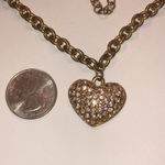 Guess Gold Tone CZ Heart Pendant Boho Chain Necklace Photo 5