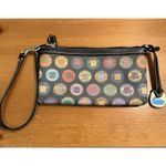 Dooney & Bourke Y2K  Wristlet Multicolor Circle Stamp Medallion Logo Design Photo 5
