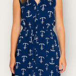 Escapada  Size S Anchor print drawstring waist summer Dress Photo 0