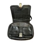 Botkier  black leather crossbody bag with brown trim Flap closure Vintage Photo 3