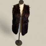 Sebby Collection faux fur sweater vest brown Maroon Black outerwear Size XL Purple Photo 9