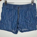 J.Crew Seaside short in indigo stripe blue cotton lyocell pull on size small Photo 2