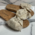 Lucky Brand Women's Cream Bow Cork Slide Floella Sandals Sz 6.5 Beachy Neutral Photo 0