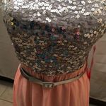 AUW Silver Sequence High Low Peachy dress Photo 3