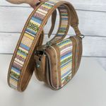 Tony Lama  Woven Accent Colorful SaddleBag‎ Leather Southwestern Crossbody Purse Photo 1