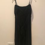Chiffon Black Dress with Silver Ring Appliqué Size XS Photo 1